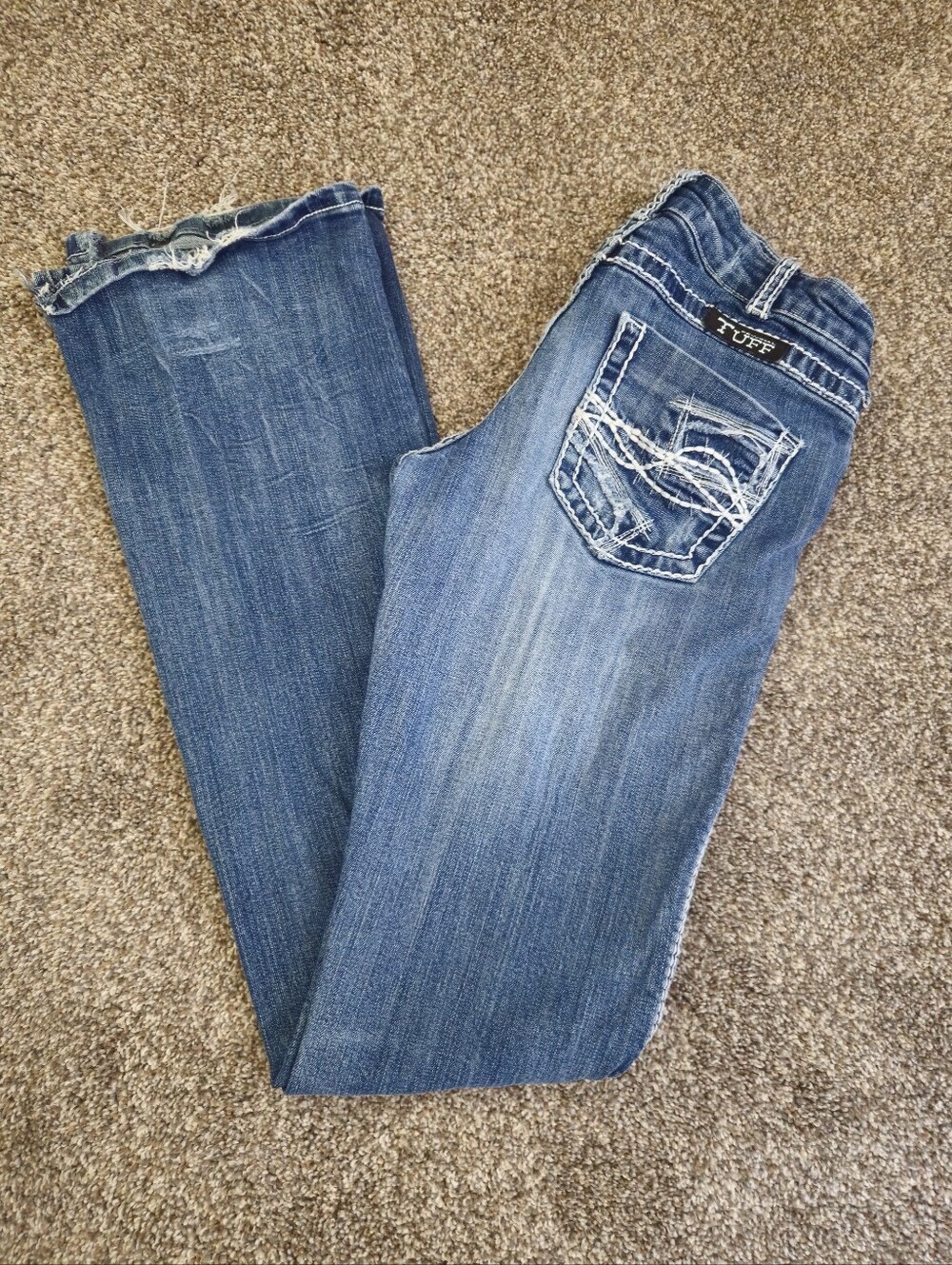 Cowgirl Tuff Mid Rise Light Wash Bootcut Jeans Size 25x37